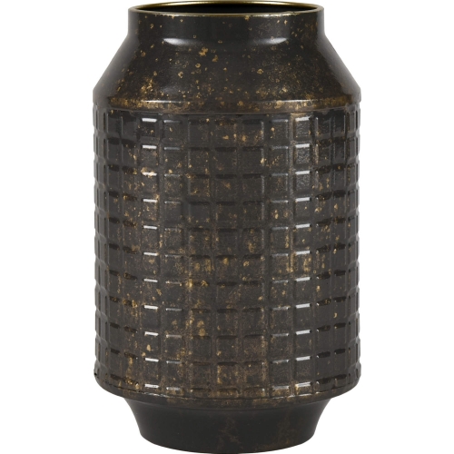 Armil 10"H Vase in Black Iron w/ Gold Fleck