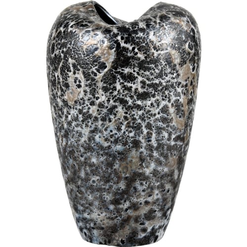 Pedraza Vase in Marbled Black Glass