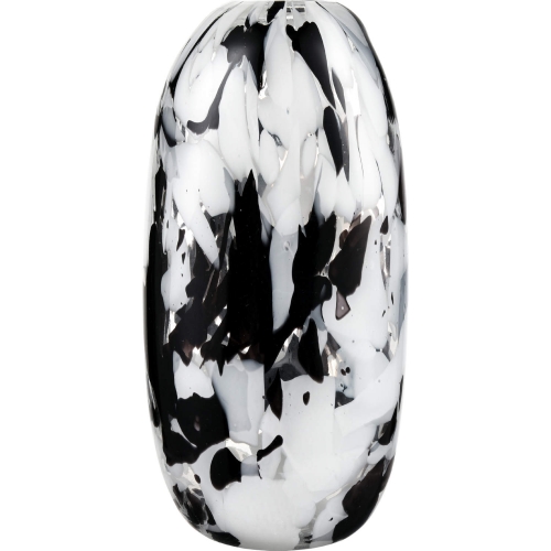 Gisli Vase in Black, White & Clear Glass