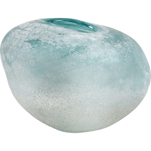 Haweswater Vase in Round in Frosted Turquoise Blue Glass