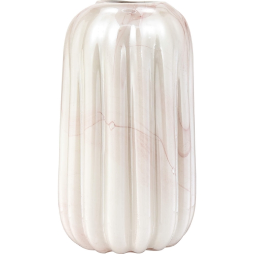 Amplitude Vase in Marbled Pink Glass