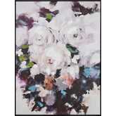 Peony Abstract Framed Wall Art in White, Purple, Black