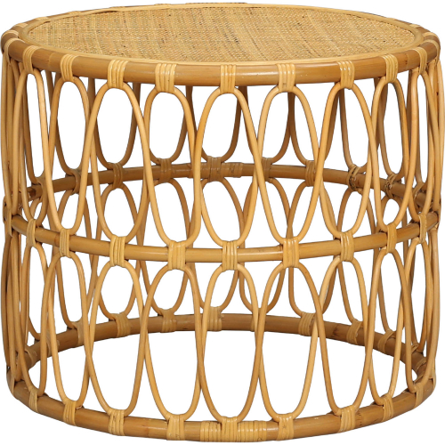 Pala Side Table in Natural Rattan