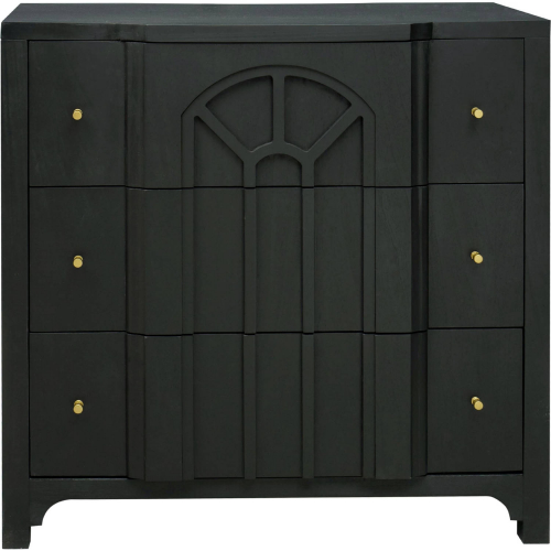 Conrad 3 Drawer Chest in Kettle Black Finish Wood