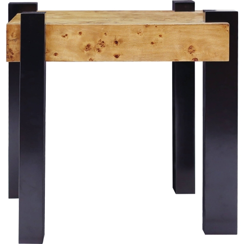 Bromo Accent Side Table in Natural & Black Wood