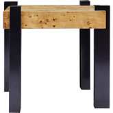 Bromo Accent Side Table in Natural & Black Wood