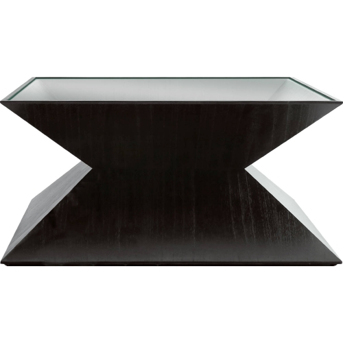 Checkmate Coffee Table in Black Wood & Tempered Glass