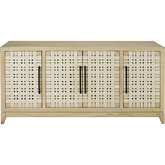 Sunset Harbor 68" Credenza in Cove Finish Wood & Neutral Fabric