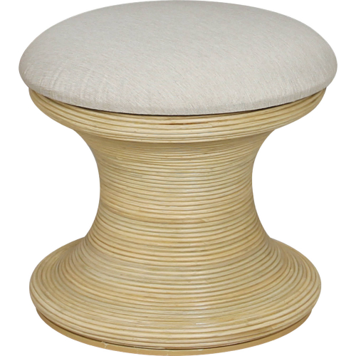 Raven Stool in Natural Finish Rattan & Cream Fabric