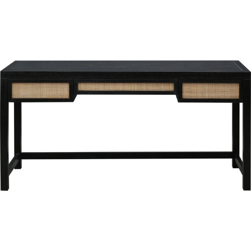 Rio Desk in Black Wood & Natural Cane