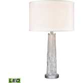 Juneau 30"H 1 Light Table Lamp in Clear Art Glass & Nickel (Includes LED Bulb)