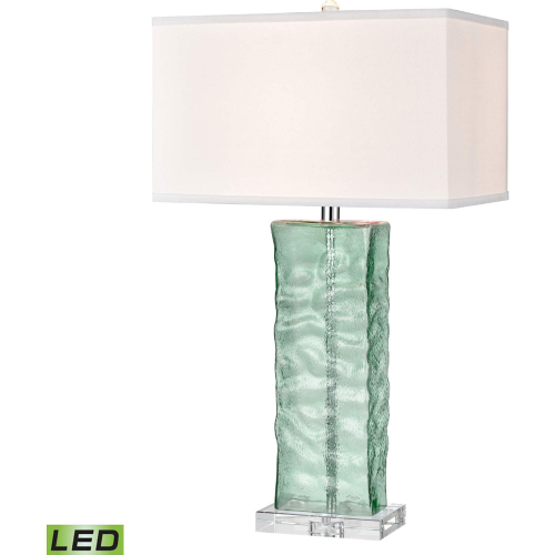 Arendell 30"H 1 Light Table Lamp in Light Green Glass (Includes LED Bulb)