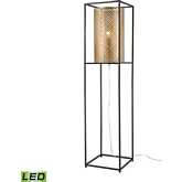 Gavia 60"H 1 Light Floor Lamp in Antique Gold & Black (Includes LED Bulb)