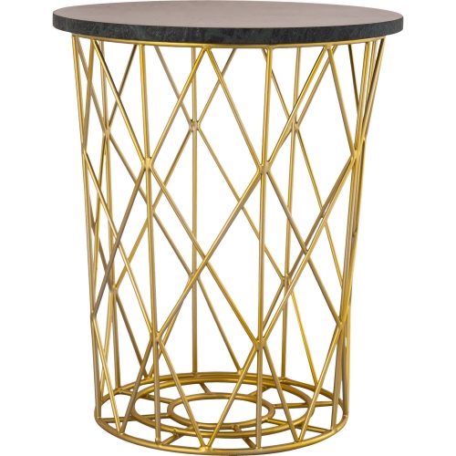 Minter Accent Side Table in Gold Metal