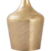 Caliza 6"H Vase in Gloss Champagne Gold Metal