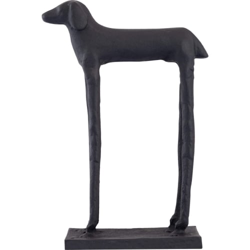 Jorgie Dog Sculpture in Aged Black Aluminum