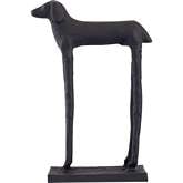 Jorgie Dog Sculpture in Aged Black Aluminum