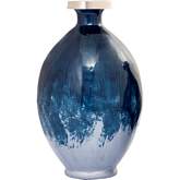 Bahama 13"H Vase in Blue Ombre Glass