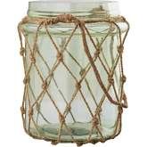 Sea Garden Vase in Green Glass & Jute