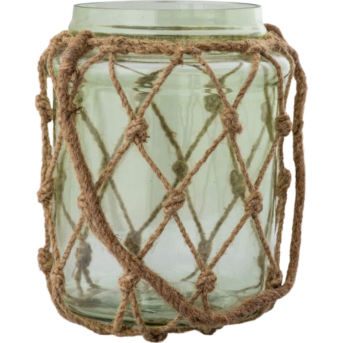 Sea Garden Vase in Beige, Green Jute, Glass