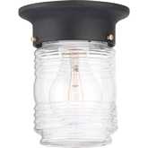 Ceiling Essentials 5"W 1 Light Flush Mount in Black & Clear Glass