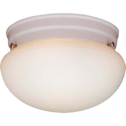 Ceiling Essentials 8"W 1 Light Flush Mount in White & White Frosted Glass