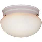 Ceiling Essentials 8"W 1 Light Flush Mount in White & White Frosted Glass