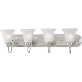 Whitmore 30"W 4 Light Vanity Light in Satin Pewter & White Etched Glass