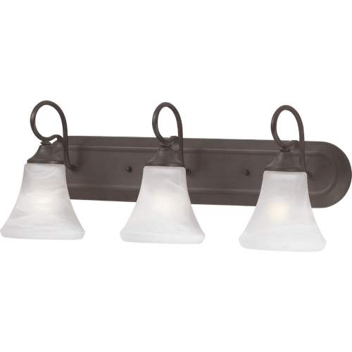 Elipse 24"W 3 Light Vanity Light in Painted Bronze & Frosted Glass