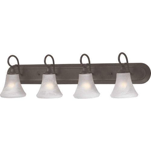 Elipse 36"W 4 Light Vanity Light in Painted Bronze & Frosted Glass