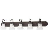 Elipse 48"W 5 Light Vanity Light in Painted Bronze & Frosted Glass