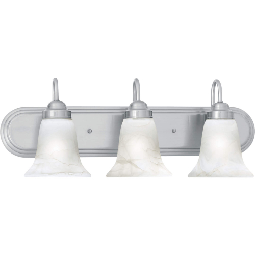 Homestead 24"W 3 Light Vanity Light in Brushed Nickel & Frosted Glass