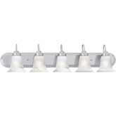 Homestead 36"W 5 Light Vanity Light in Brushed Nickel & Frosted Glass