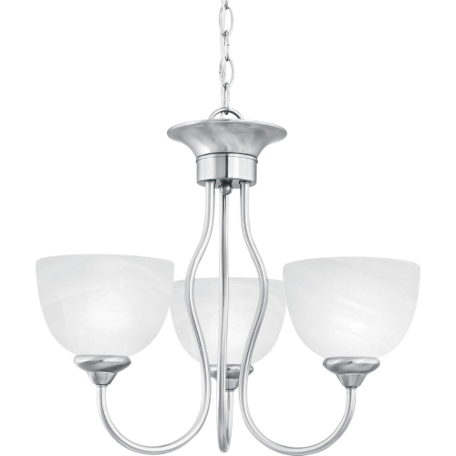 Tahoe 19"W 3 Light Chandelier in Brushed Nickel & White Frosted Glass