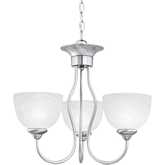 Tahoe 19"W 3 Light Chandelier in Brushed Nickel & White Frosted Glass