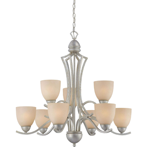 Triton 9 Light Chandelier in Moonlight Silver