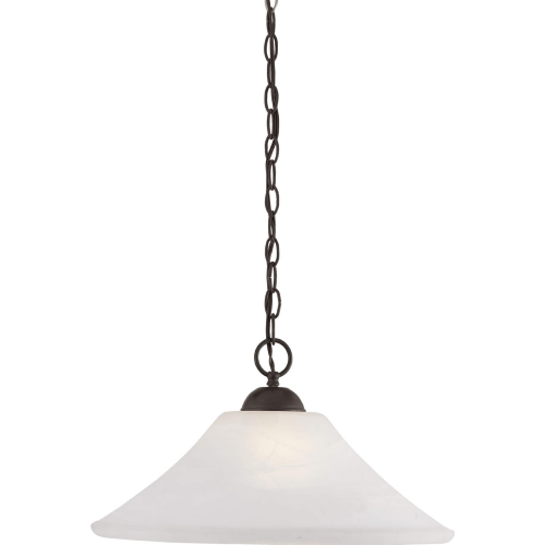 Elipse 18"W 1 Light Pendant in Painted Bronze & Frosted Glass