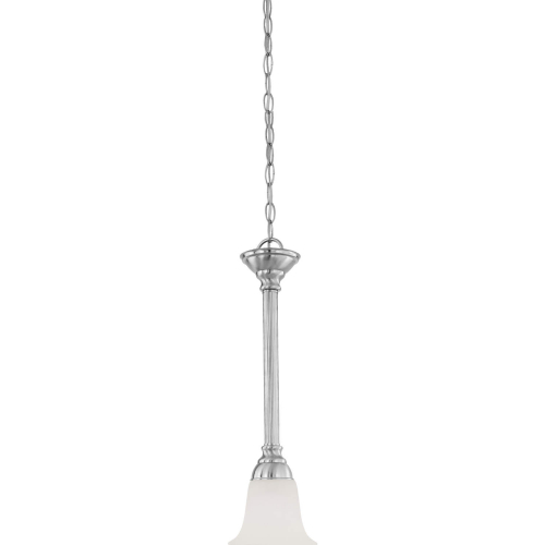 Riva 6"W 1 Light Ceiling Pendant Light in Brushed Nickel & White Alabaster Glass