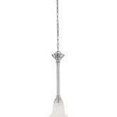 Riva 6"W 1 Light Ceiling Pendant Light in Brushed Nickel & White Alabaster Glass