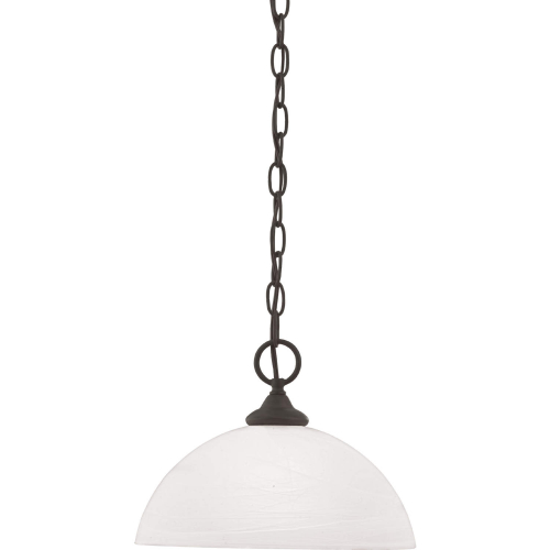 Tahoe 12"W 1 Light Ceiling Pendant Light in Painted Bronze & White Glass