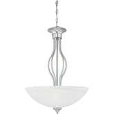 Tahoe 20"W 3 Light Pendant in Brushed Nickel & White Frosted Glass