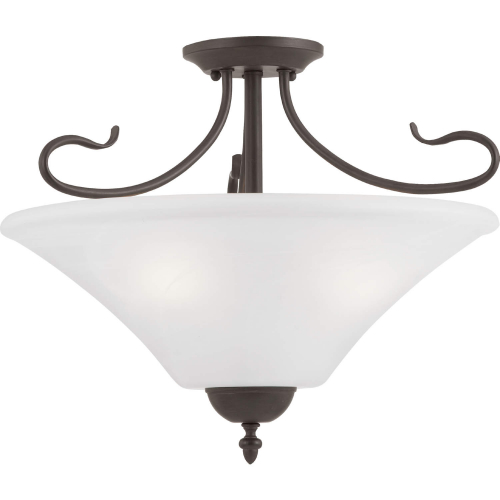 Elipse 19"W 3 Light Pendant in Painted Bronze & Frosted Glass