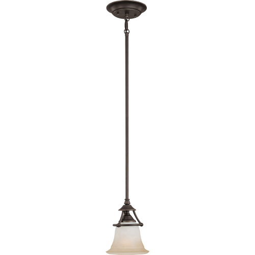 Harmony 7"W 1 Light Ceiling Pendant Light in Aged Bronze & Frosted Glass