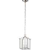 Whitmore 7.25"W 2 Light Chandelier in Brushed Nickel & Glass