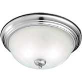 Harmony 14"W 2 Light Flush Mount in Brushed Nickel & White Alabaster Glass