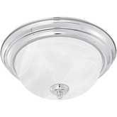 Ceiling Essentials 16"W 3 Light Flush Mount in Brushed Nickel & White Glass