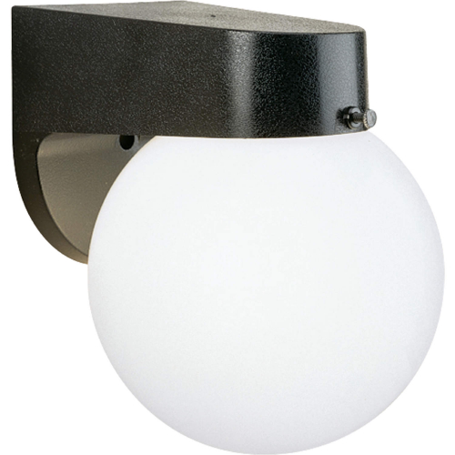 Outdoor Essentials 1 Light Outdoor Wall Sconce in Black & White Frosted Glass