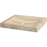 24" Stone Bathroom Vanity Top in Beige Travertine (No Faucet Holes)