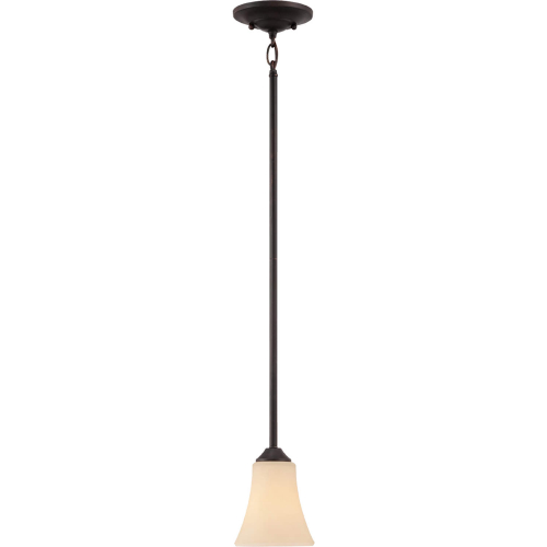 Treme 5"W 1 Light Ceiling Pendant Light in Espresso Metal & Champagne Glass