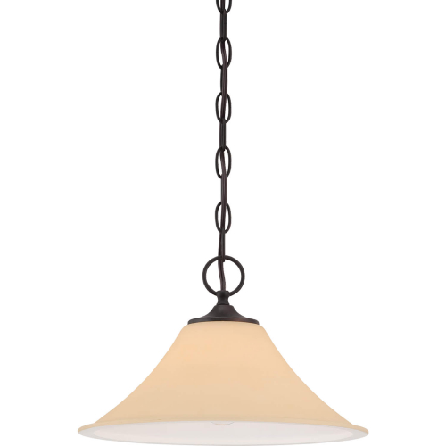 Treme 13"W 1 Light Pendant in Espresso Metal & Champagne Glass